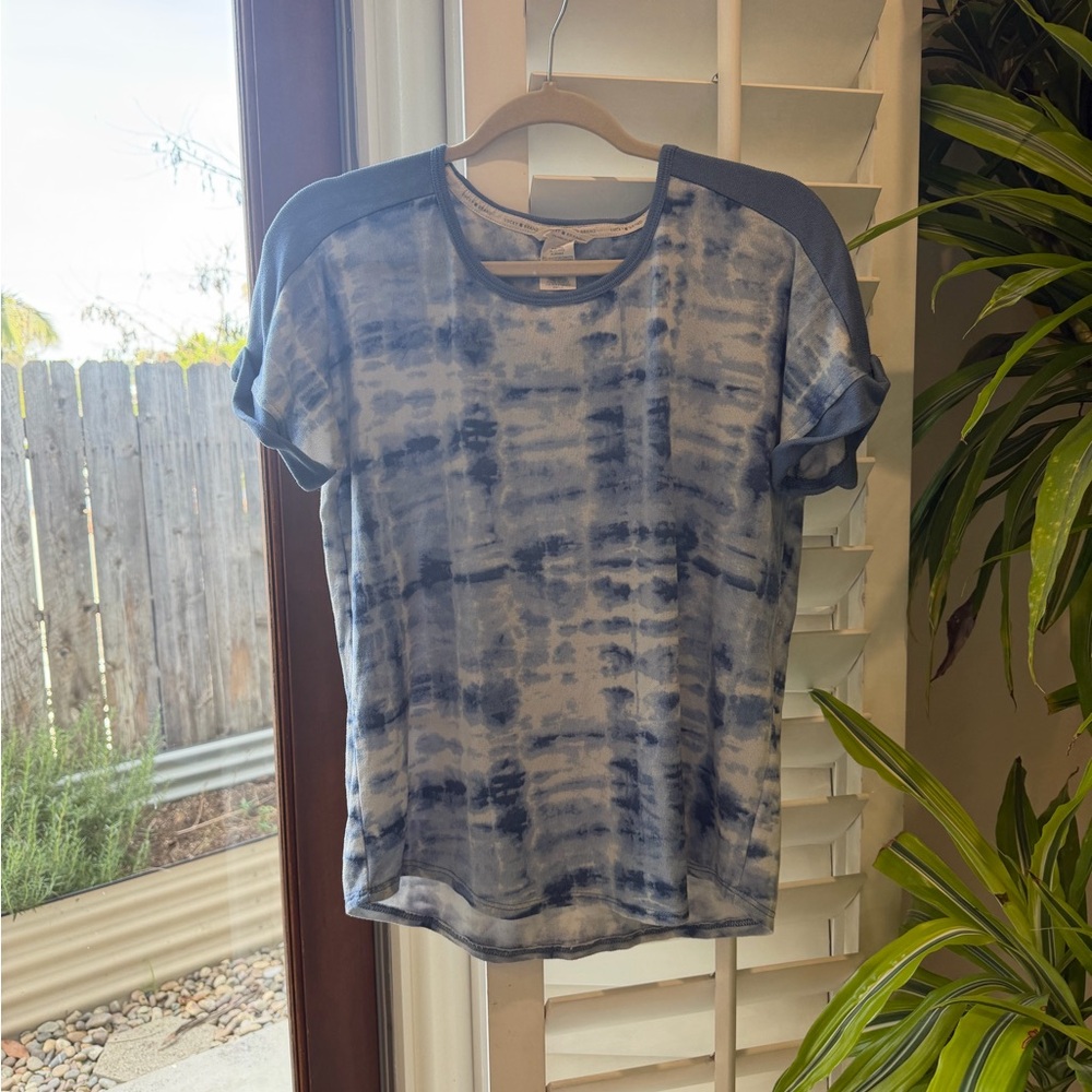 Lucky Brand Blue Patterned Short Sleeve Tee